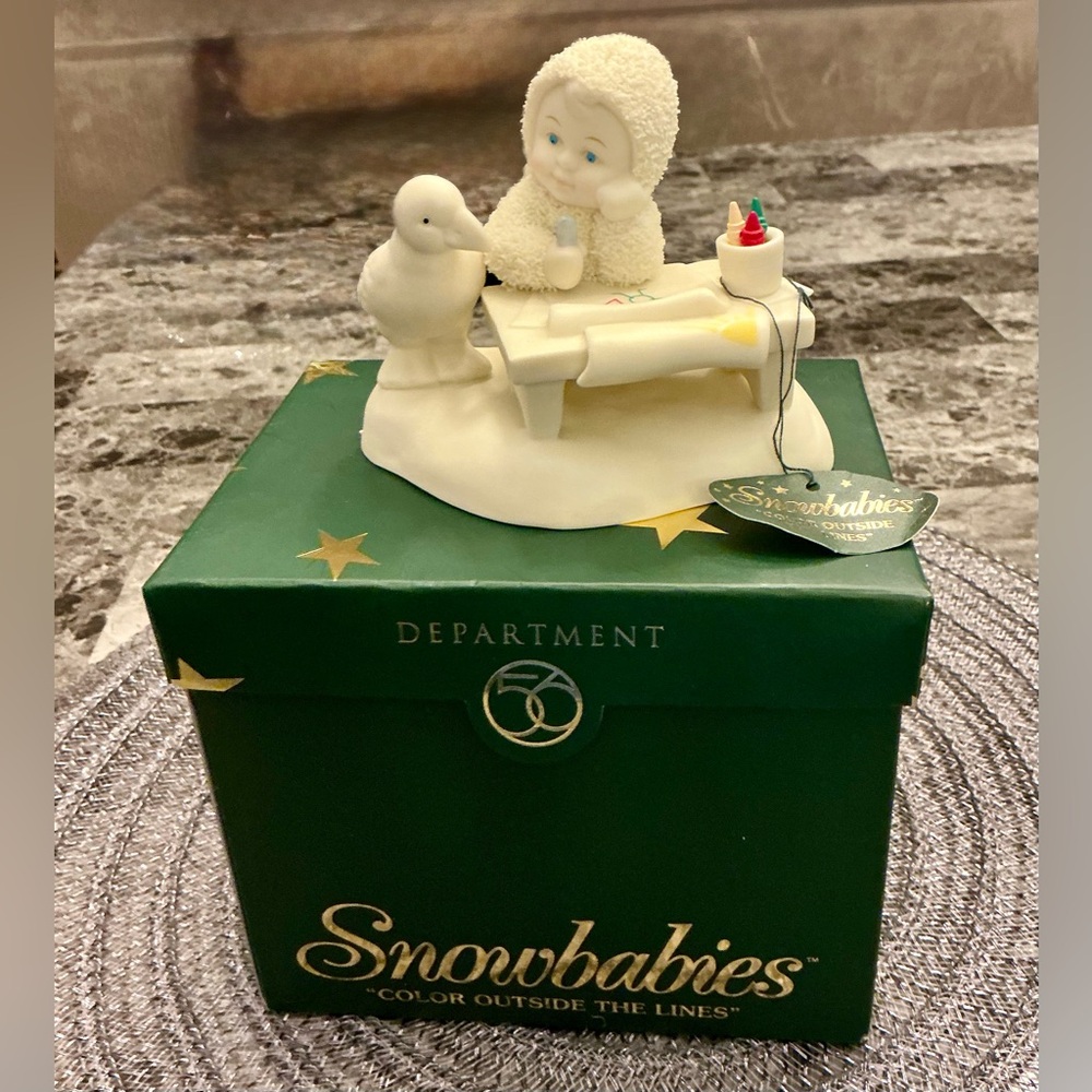 Snowbabies (Color Outside The Lines) Dept 56 Retired Collectible Figurine Bisque - Picture 9 of 11